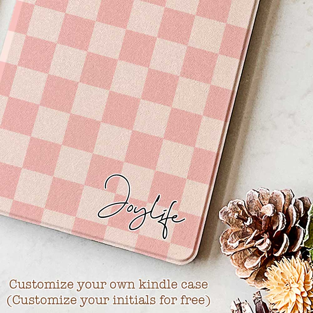 Pink Checkered - Kindle Case - Joylife Case
