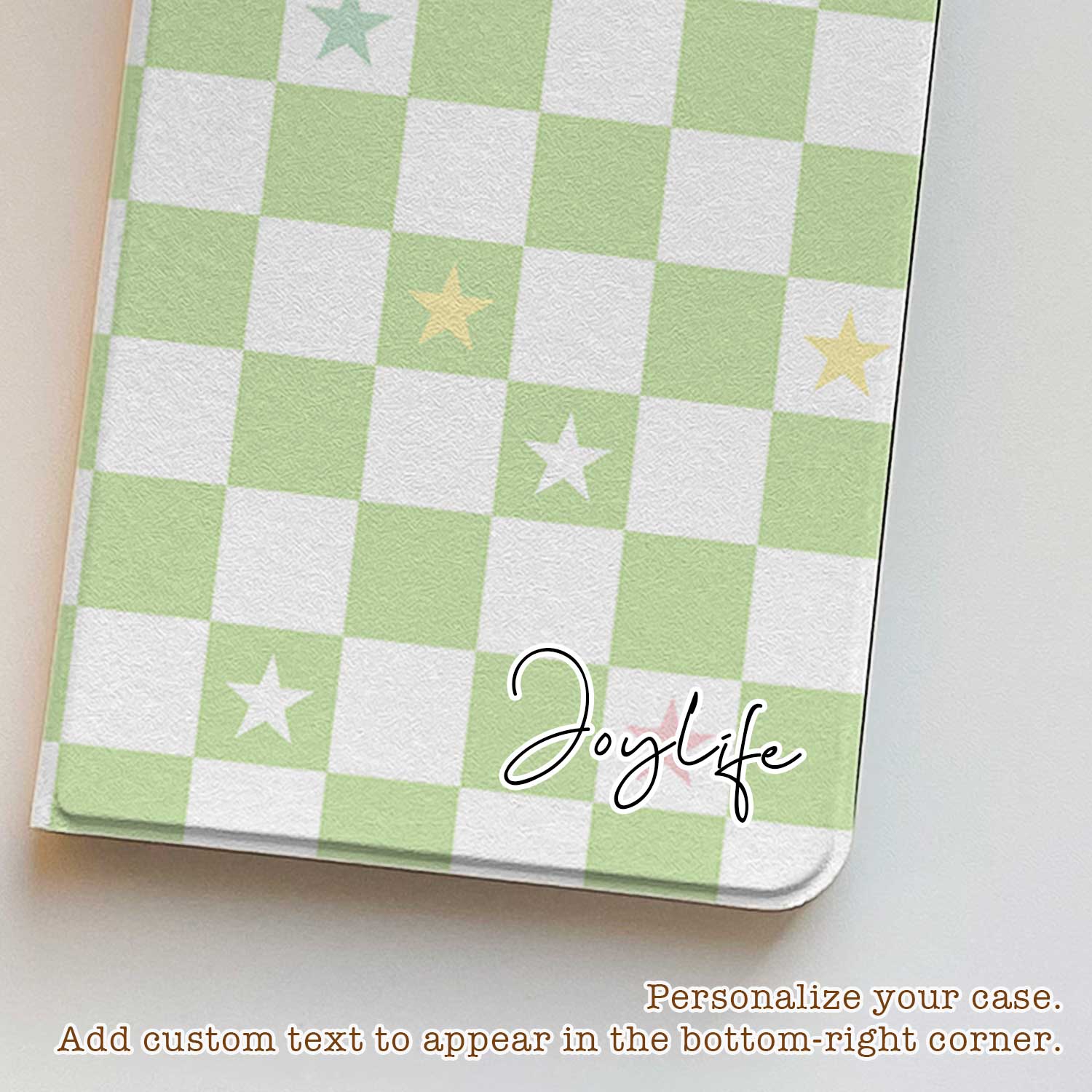 Star Check Green- iPad Case - Joylife Case