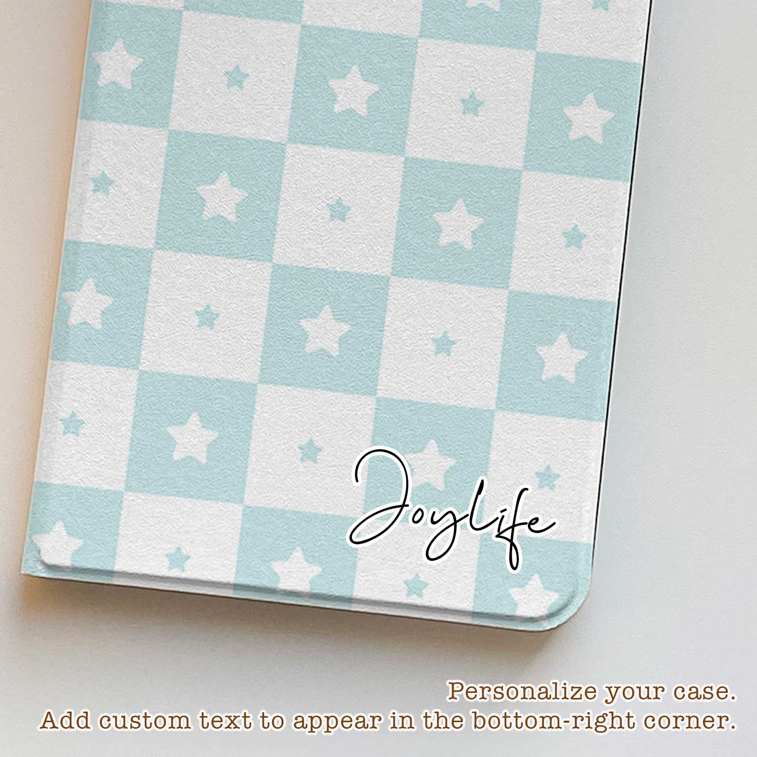 Star Check Blue- iPad Case - Joylife Case