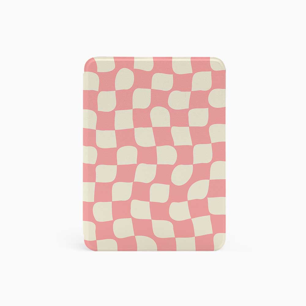 Checkered Swirl - Kindle Case - Pink - Joylife Case