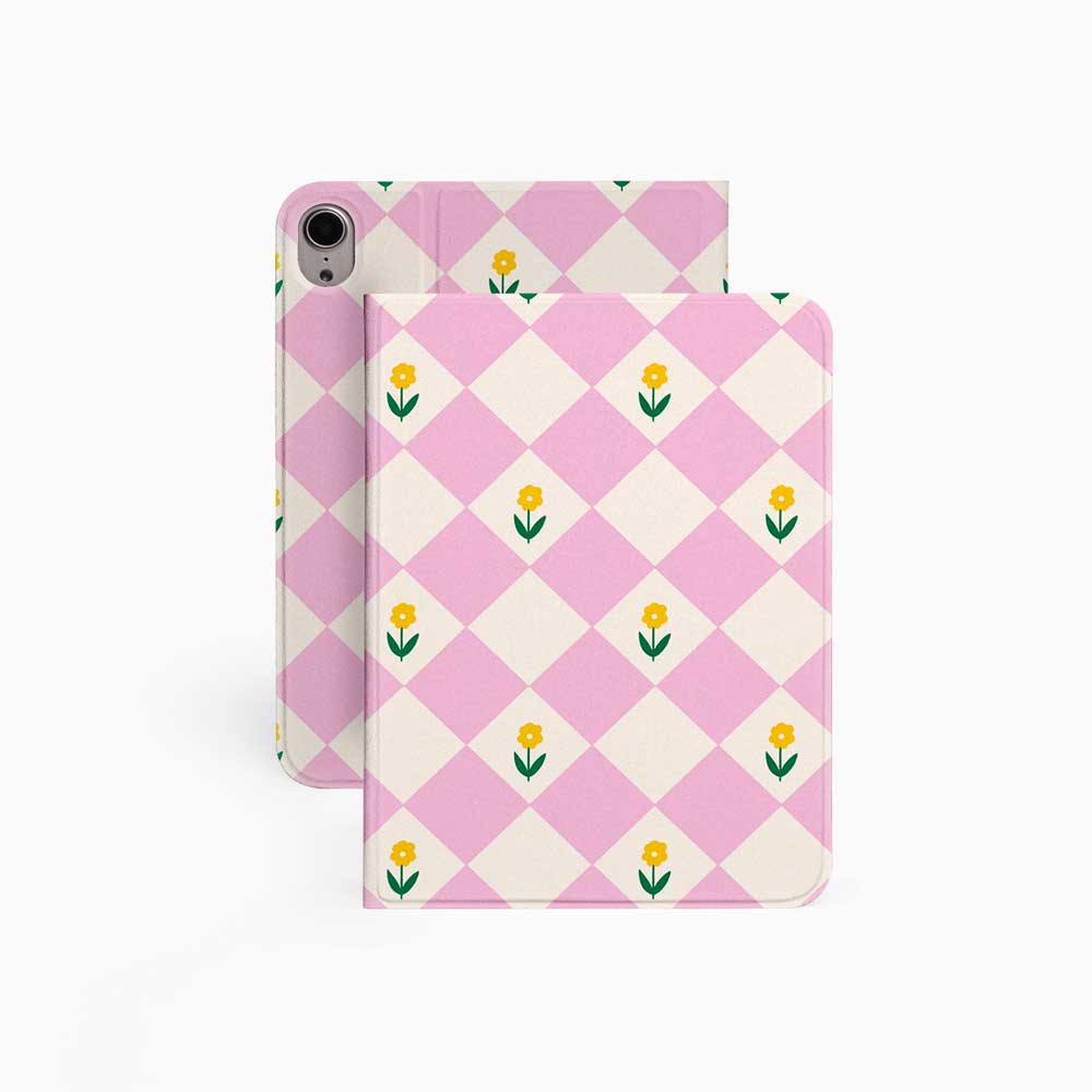 Diamonds & Flowers - iPad Case Pink - Joylife Case