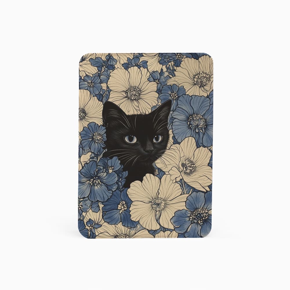 Floral Black Cat - Kindle Case