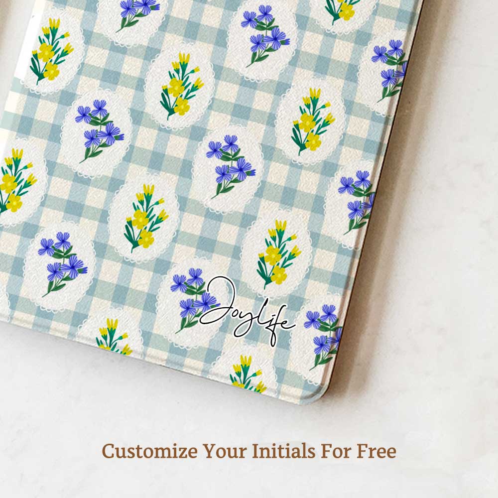 Gingham_&_Flowers Pattern - Kindle Case - Joylife Case