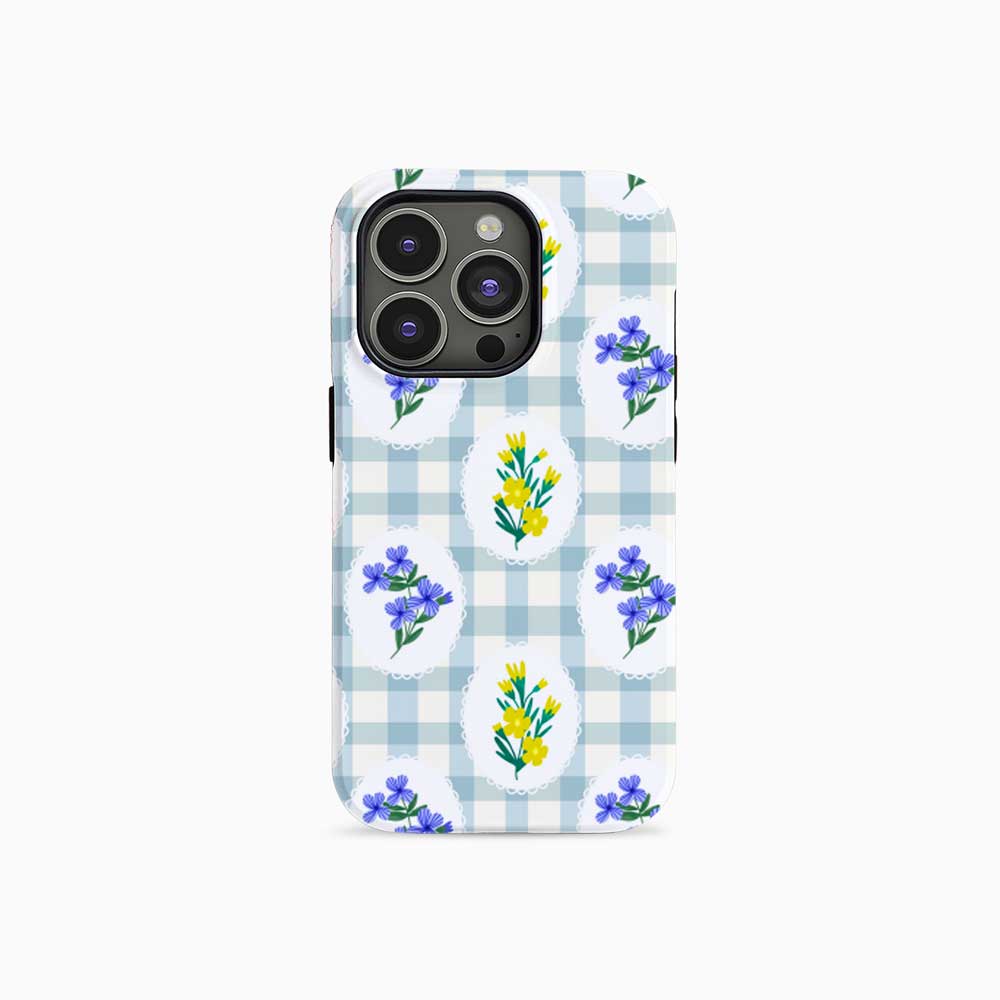Gingham_&_Flowers Pattern - iPhone Case - Joylife Case