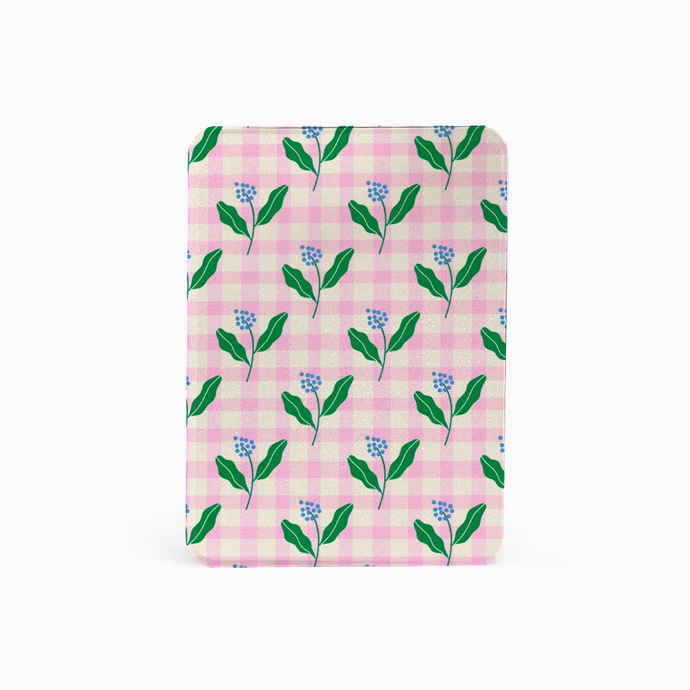 Pink_Gingham & Flowers - Kindle Case - Joylife Case