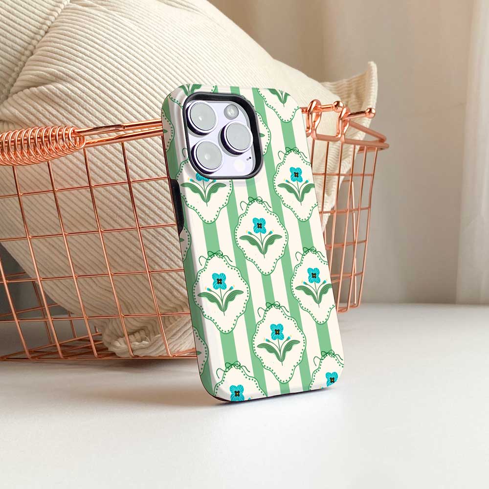 Stripes & Flowers - iPhone Case - Joylife Case