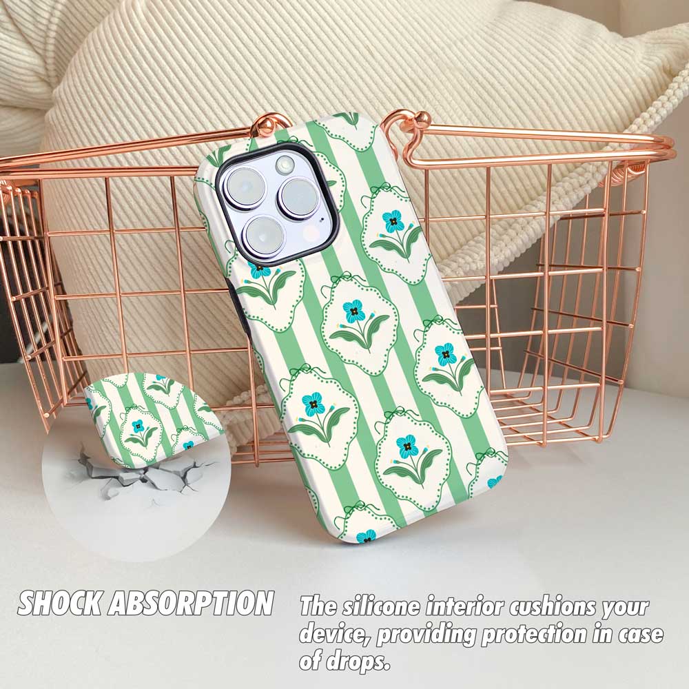 Stripes & Flowers - iPhone Case - Joylife Case