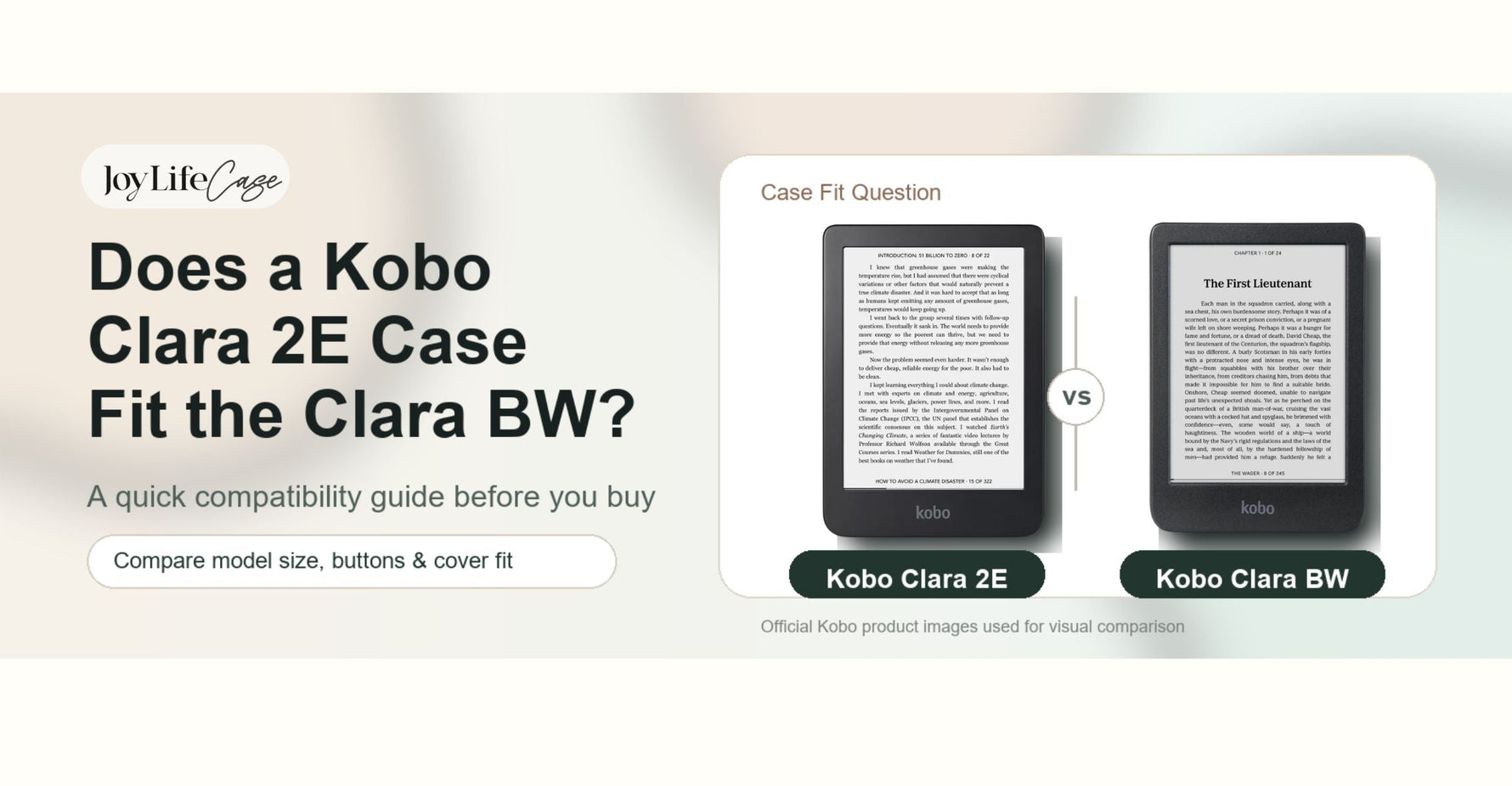 Does a Kobo Clara 2E Case Fit the Kobo Clara BW?