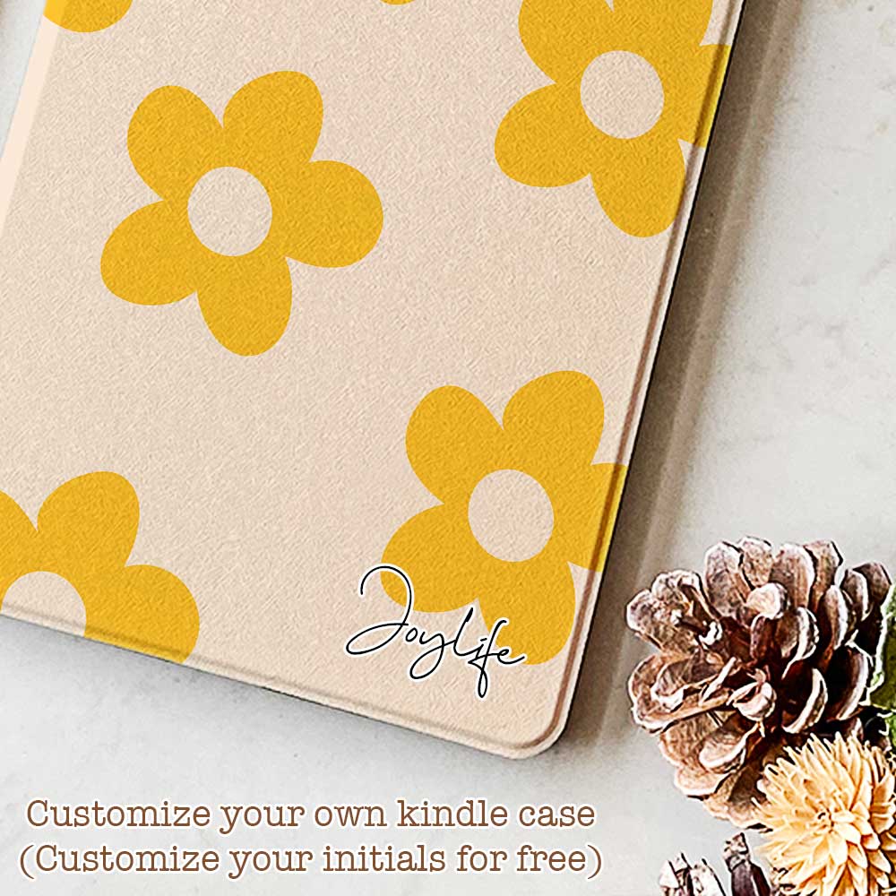 Yellow Floral Simple- Kindle Case - Joylife Case