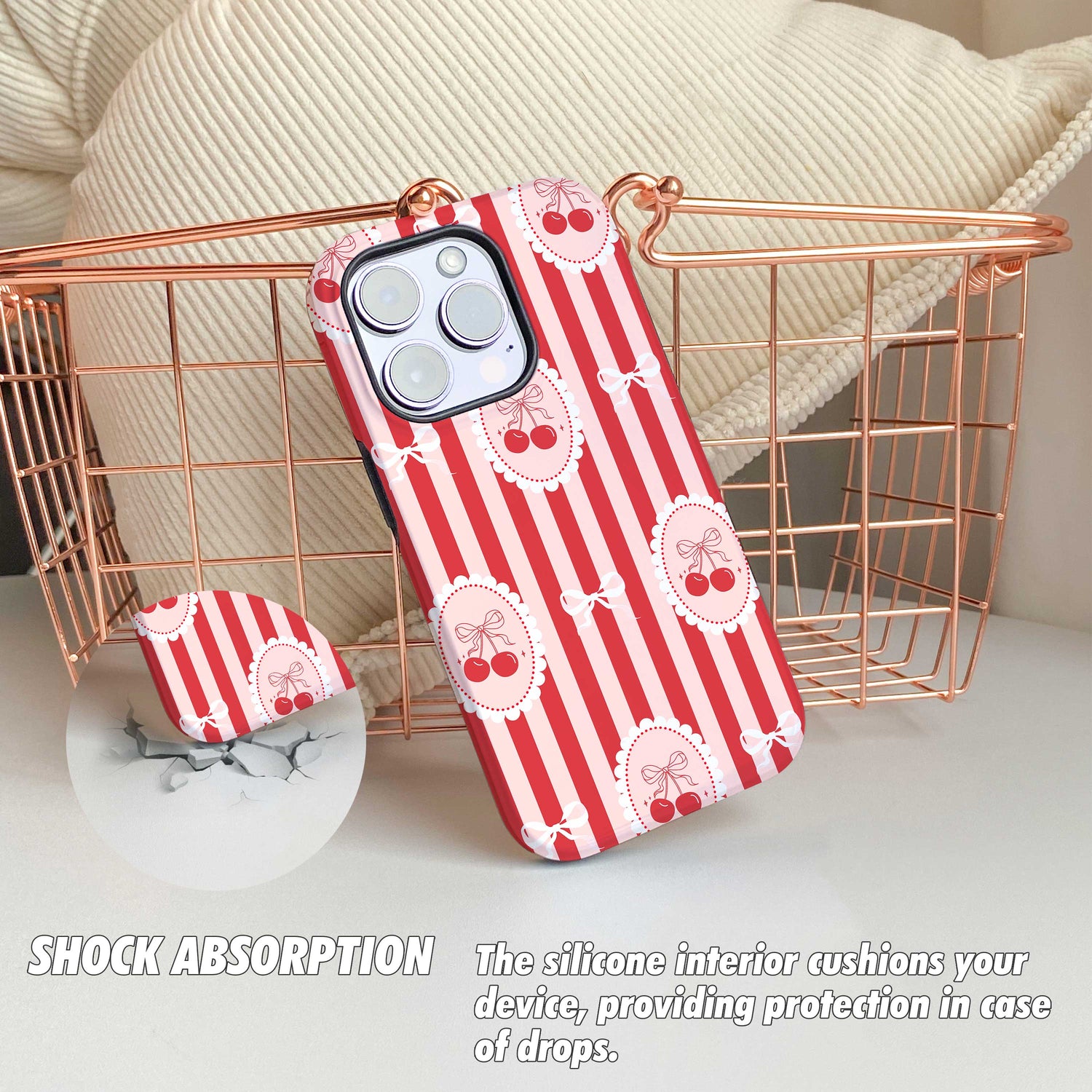 Cherry Stripe - Phone Case - Joylife Case