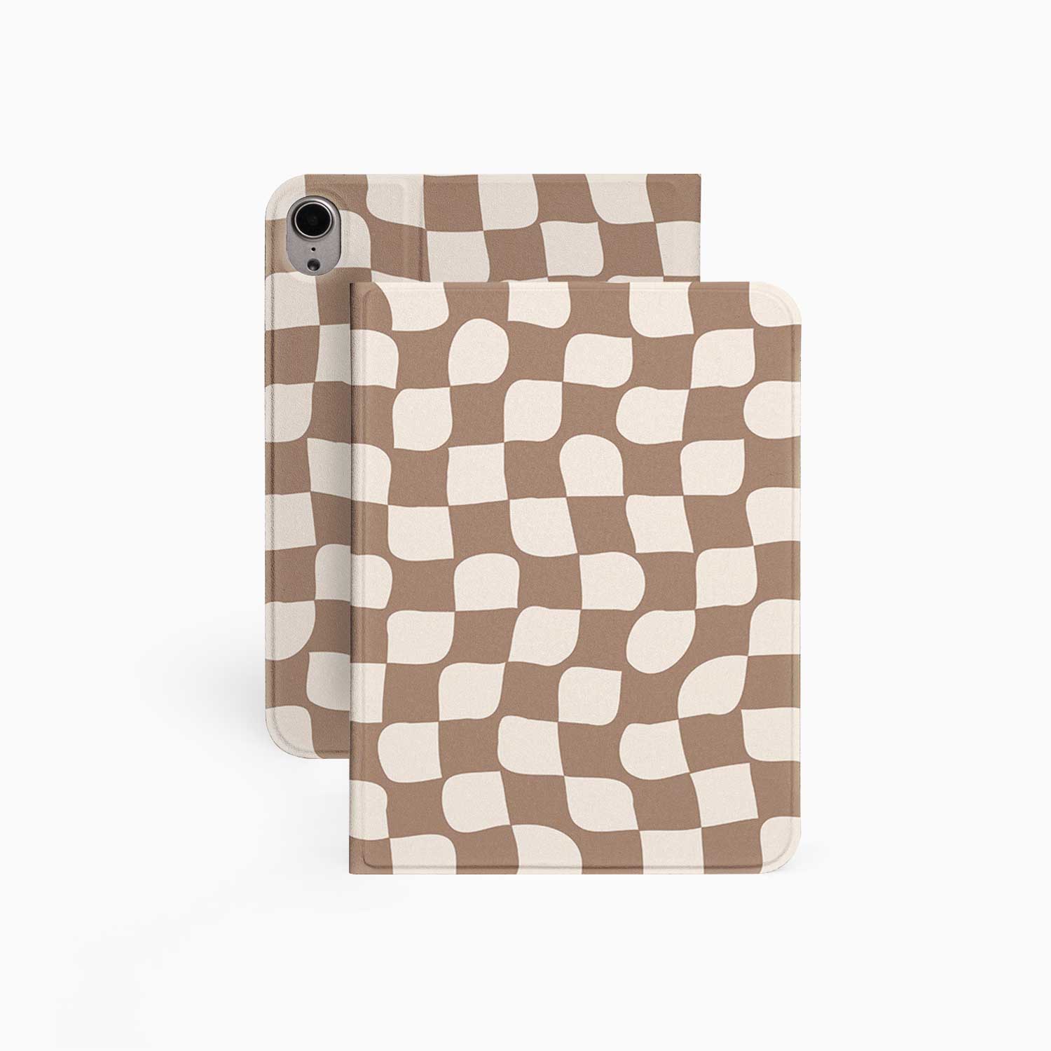 Checkered Swirl - iPad Case - Choco - Joylife Case