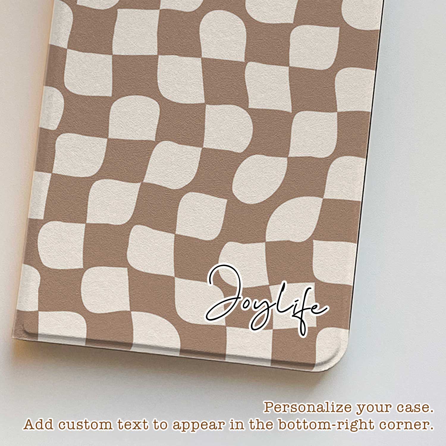 Checkered Swirl - iPad Case - Choco - Joylife Case