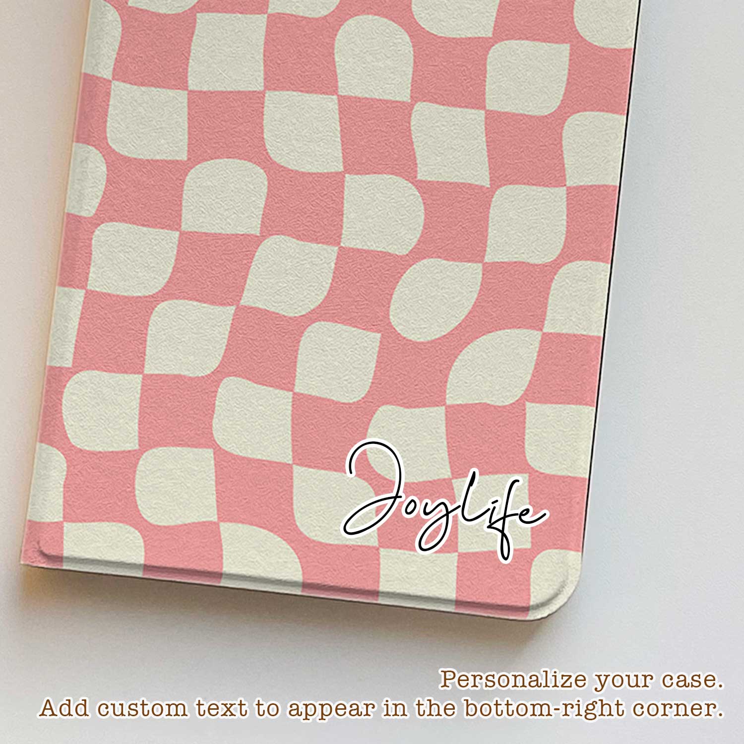 Checkered Swirl - iPad Case - Pink - Joylife Case
