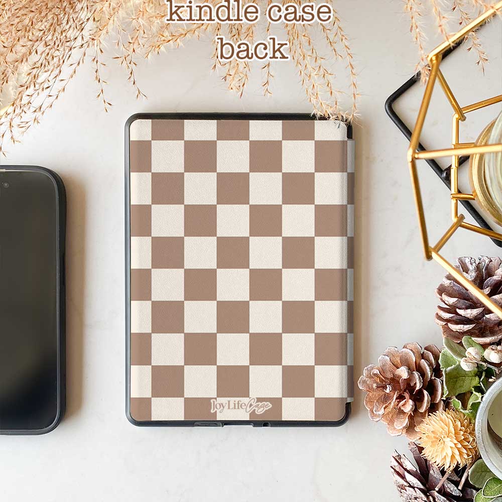 Retro Checkered - Kindle Case(Tan)