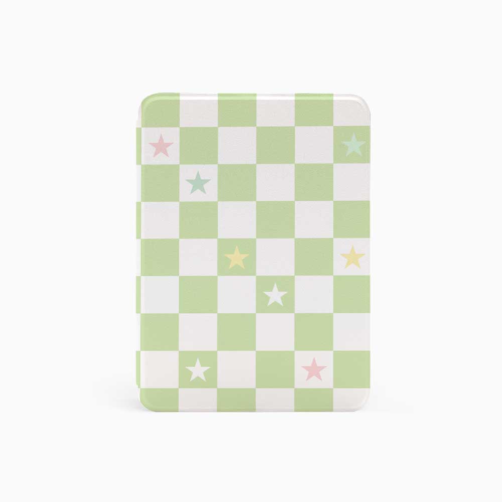 Star Check Green - Kindle Case