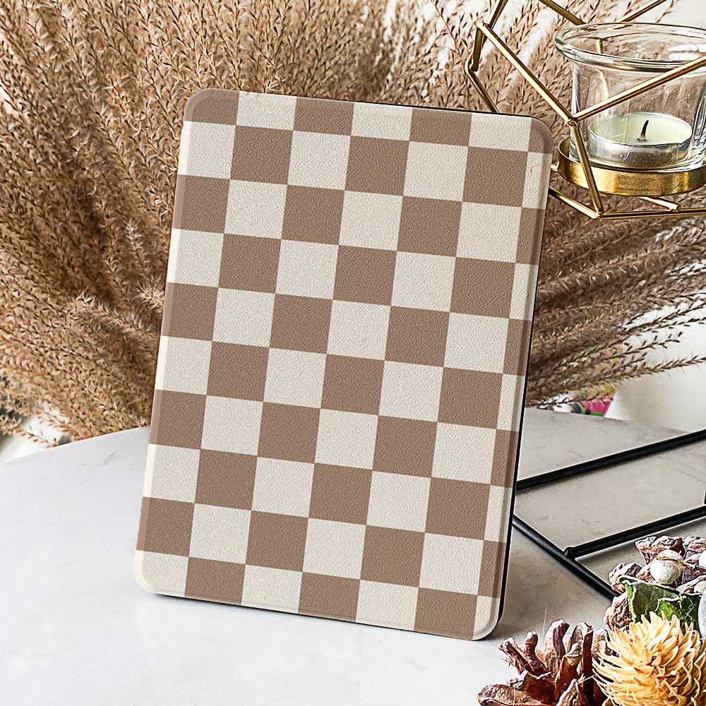 Retro Checkered - Kindle Case(Tan)