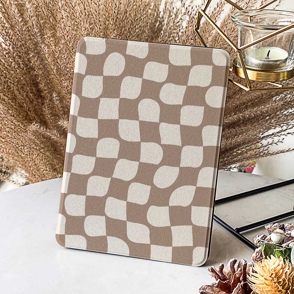 Checkered Swirl - Kindle Case - Choco - Joylife Case
