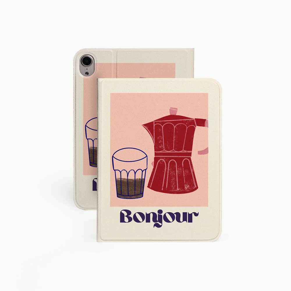 Bonjour Red Coffee Machine - iPad Case