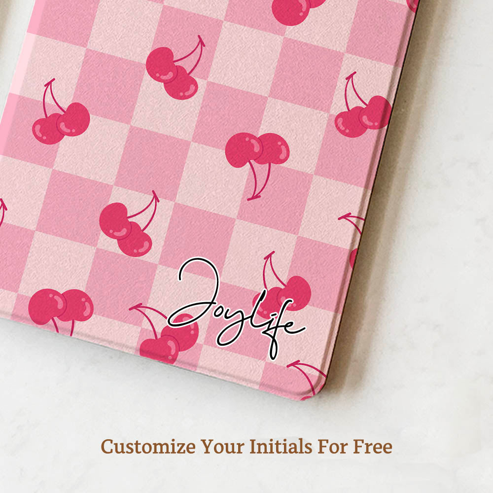 Cherry Blossom Check Kindle Case