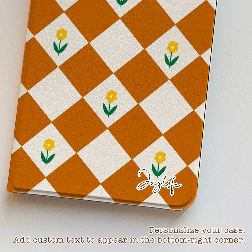 Diamonds & Flowers - iPad Case Brown - Joylife Case