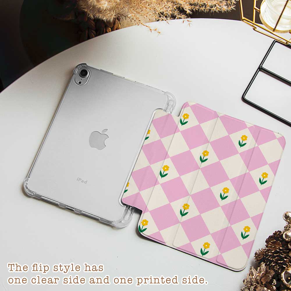 Diamonds & Flowers - iPad Case Pink - Joylife Case