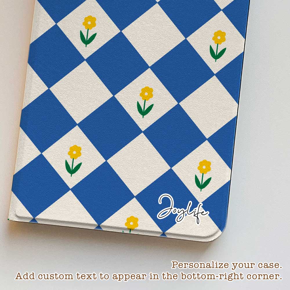 Diamonds & Flowers - iPad Case Blue - Joylife Case