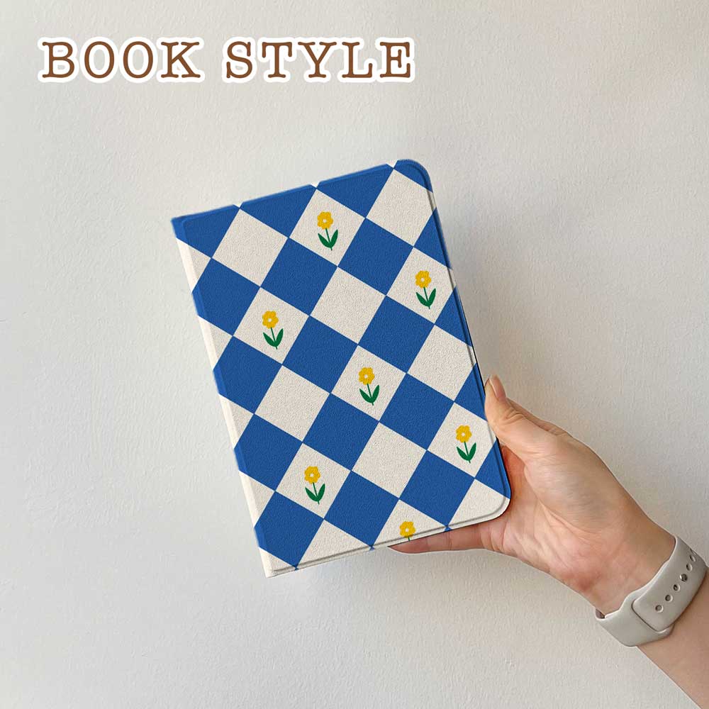 Diamonds & Flowers - iPad Case Blue - Joylife Case
