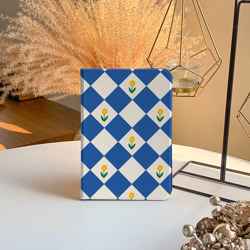Diamonds & Flowers - iPad Case Blue - Joylife Case
