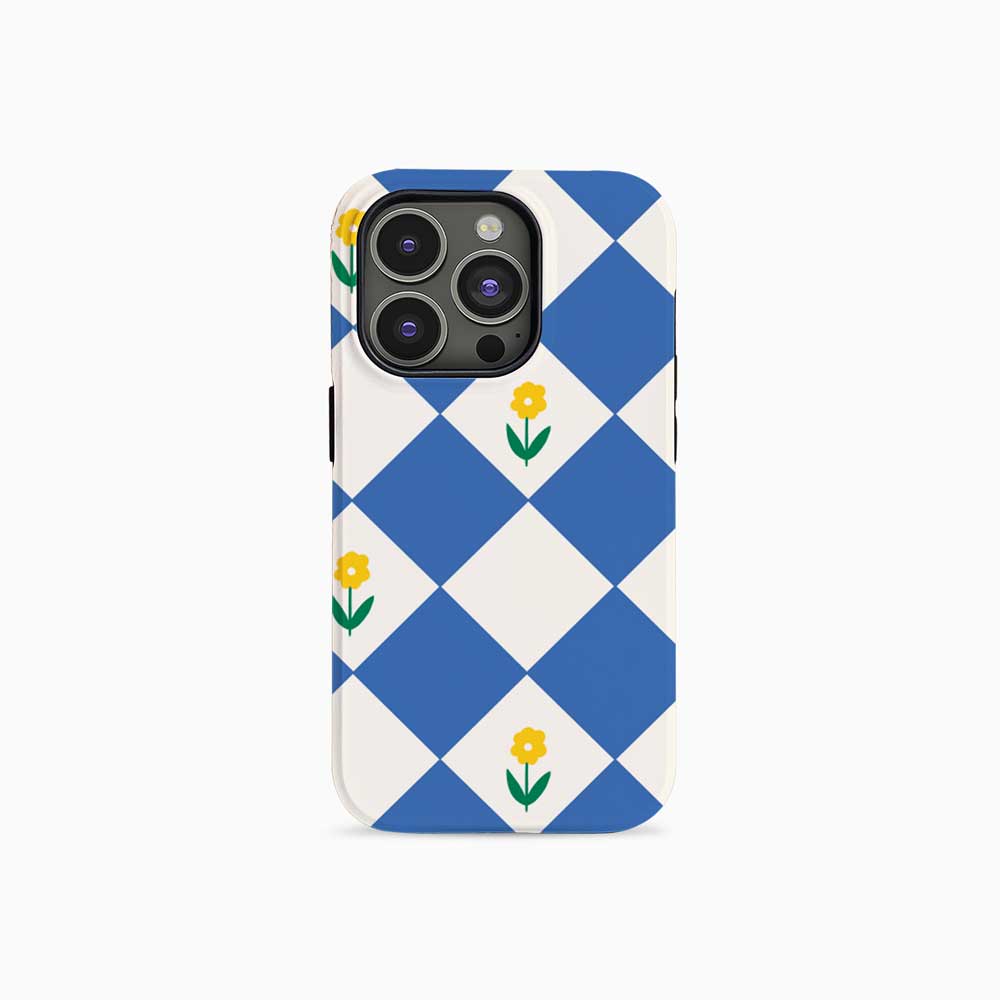 Diamonds & Flowers Blue - iPhone Case - Joylife Case