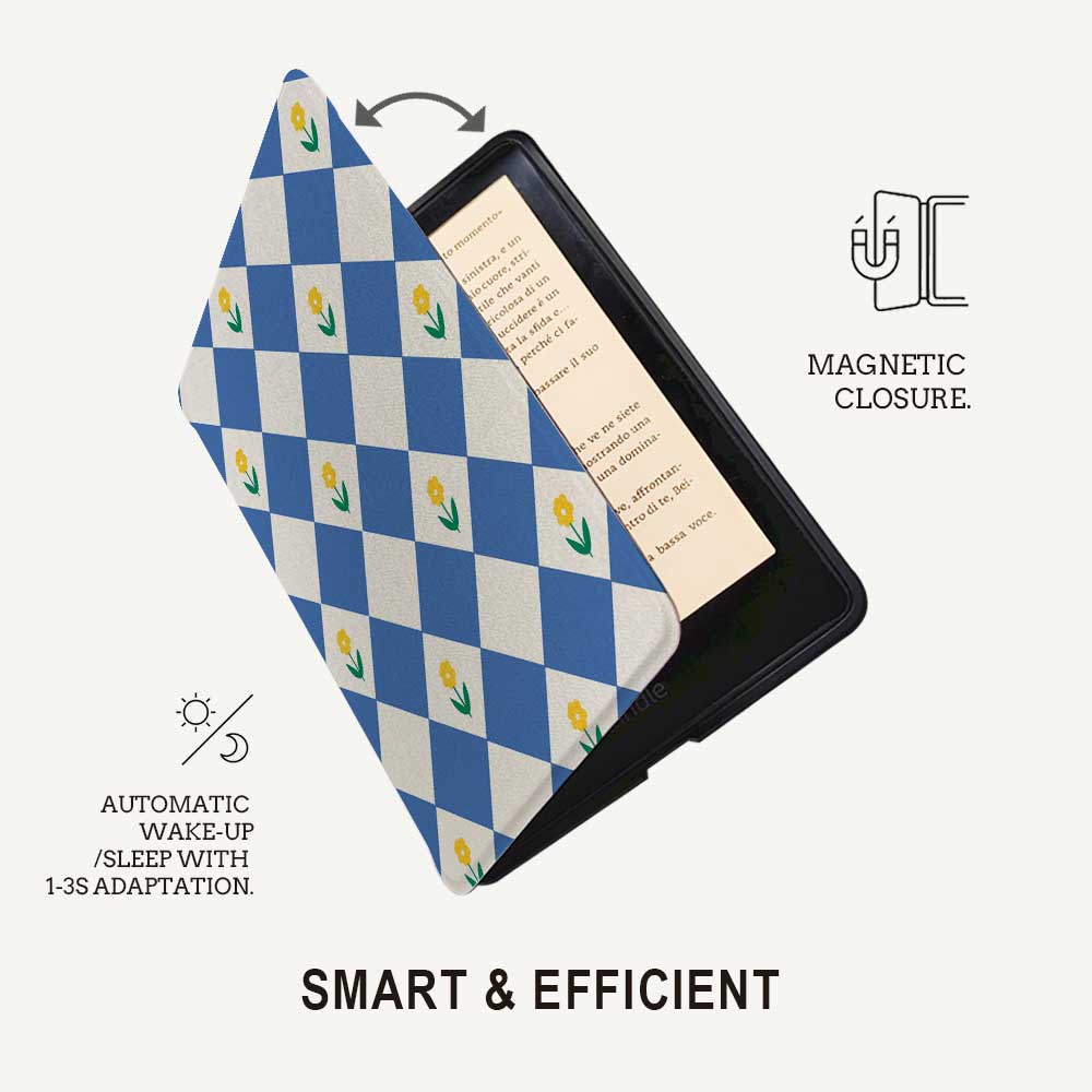 Diamonds & Flowers - Kindle Case Blue - Joylife Case