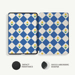 Diamonds & Flowers - Kindle Case Blue - Joylife Case