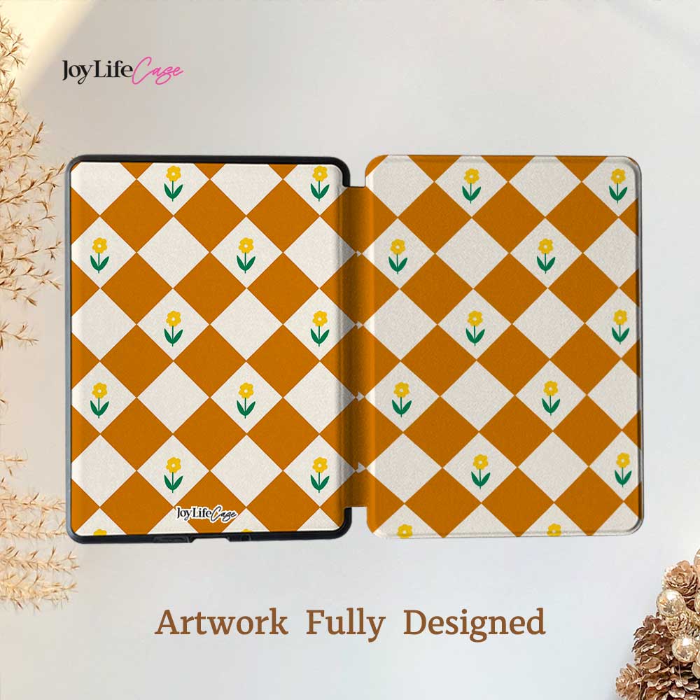 Diamonds & Flowers - Kindle Case Brown - Joylife Case