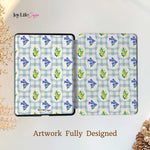 Gingham_&_Flowers Pattern - Kindle Case - Joylife Case