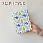 Gingham_&_Flowers Pattern - iPad Case - Joylife Case