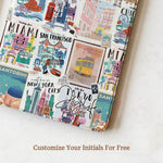 Decorative wall art with city-themed illustrations and 'Joy Life' text on a white surface.