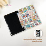 Tablet case with colorful cityscape design on a white background, featuring the brand 'JoyLife Case'.