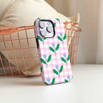 Pink_Gingham & Flowers - iPhone Case - Joylife Case