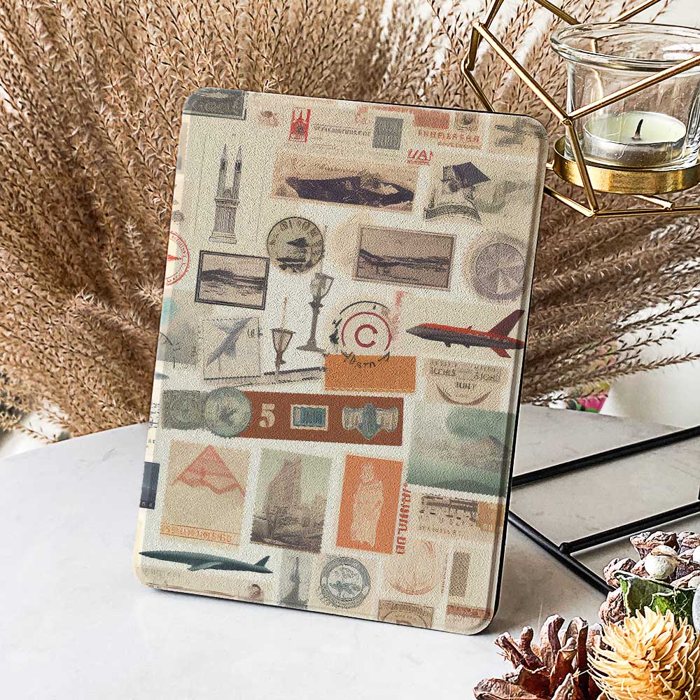 Step into a world of nostalgic exploration with the Postage Collage Kindle Cases Paperwhite.