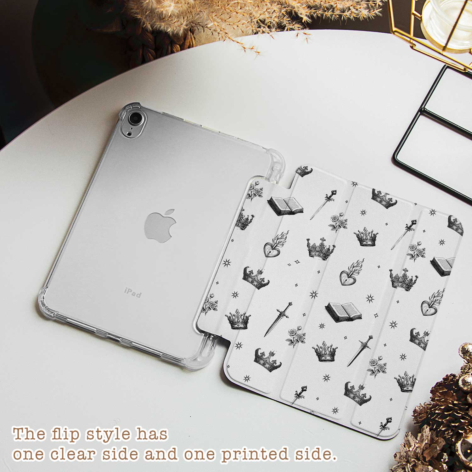 Sleek iPad 6th Generation case in vibrant purple, featuring a built-in stand and soft-touch finish. 
