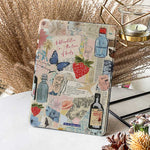 Travel-inspired protective case for Kindle Fire featuring a vibrant collage of maps, landmarks, and adventure motifs, offering durable protection and a stylish design.
