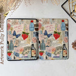 Travel-inspired protective case for Kindle Fire featuring a vibrant collage of maps, landmarks, and adventure motifs, offering durable protection and a stylish design.