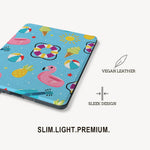 Colorful phone case with summer-themed design on a white background